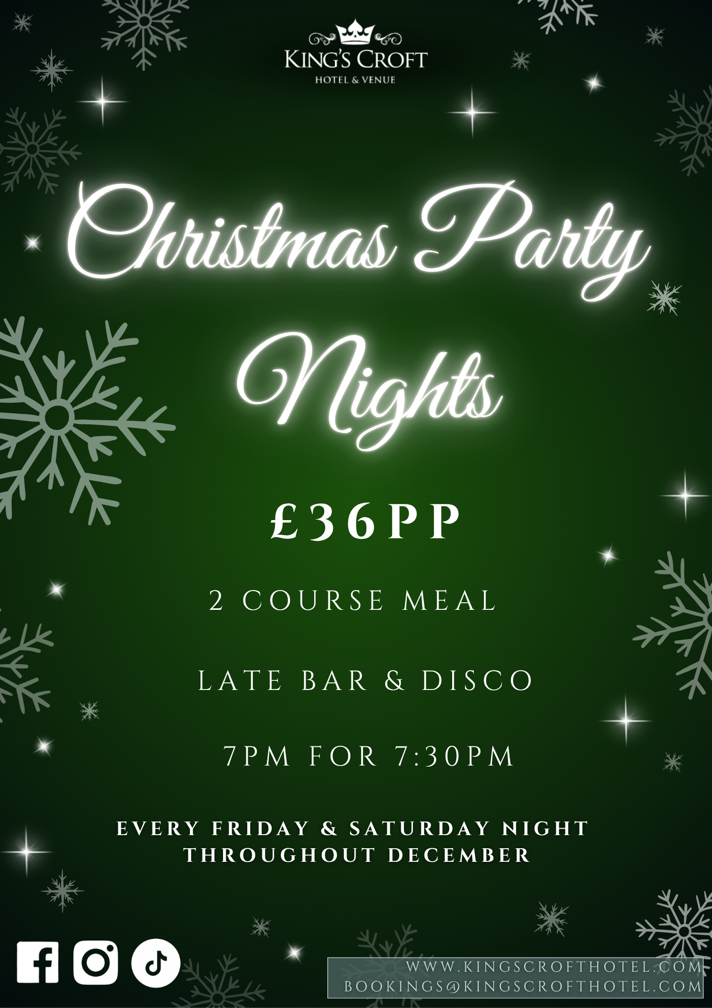 Christmas Party Night - Saturday 12th December