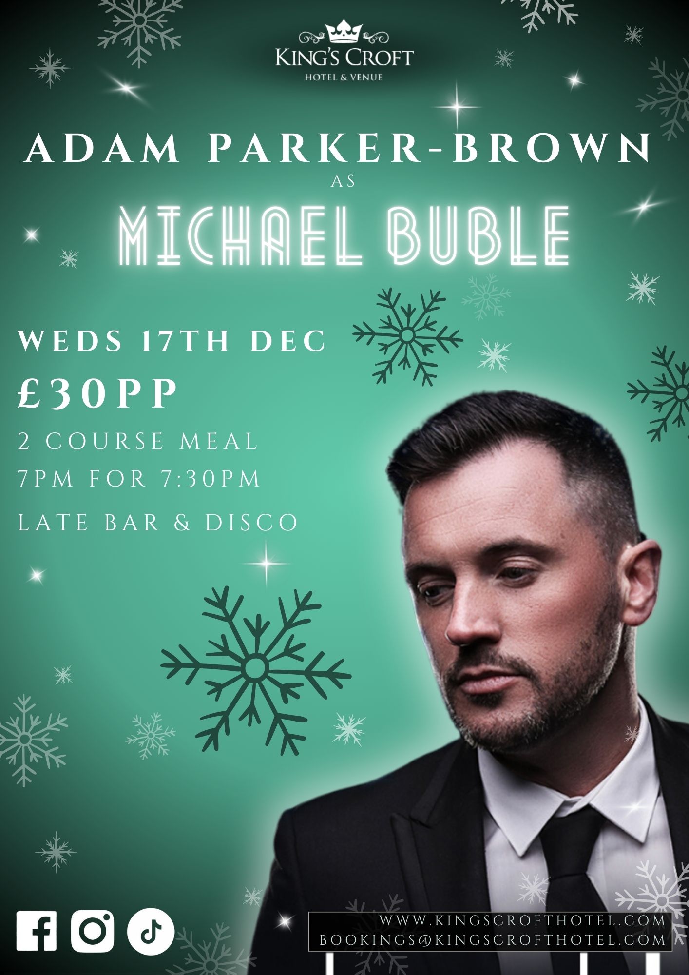 Christmas Dinner with Adam Parker- Brown as Michael Buble