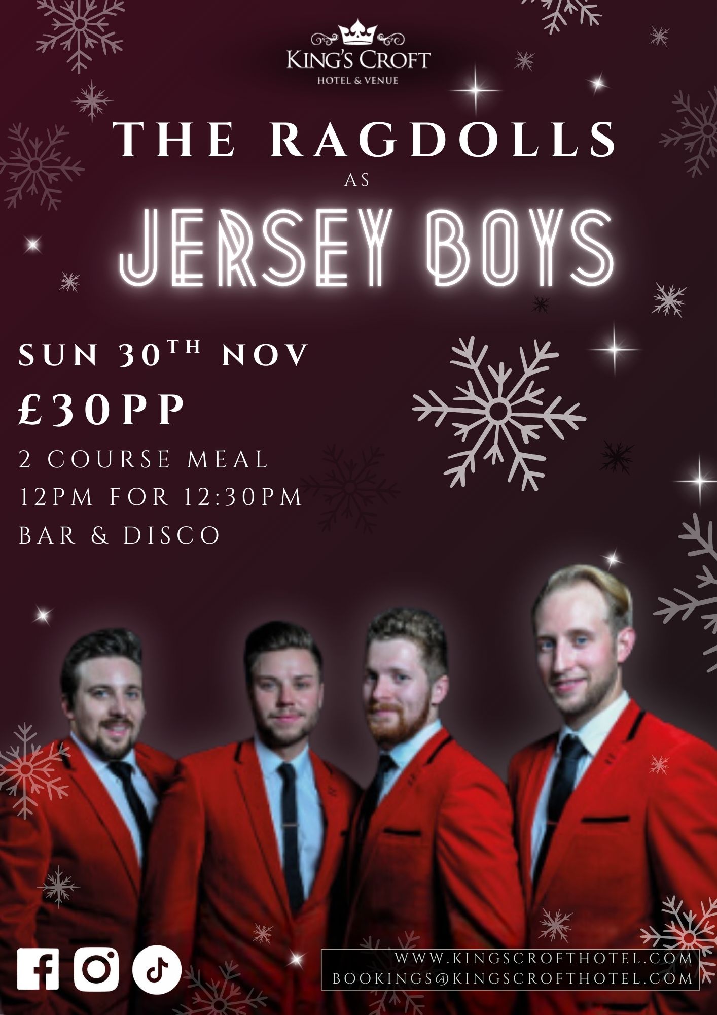 Christmas Dinner With The Ragdolls as The Jersey Boys