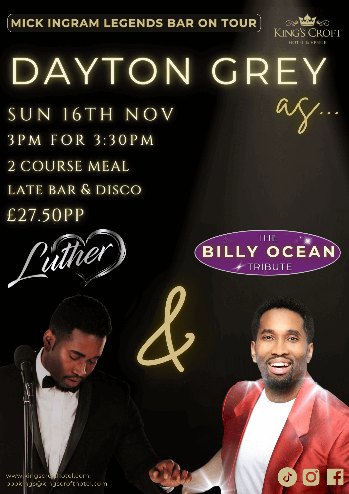 Dayton Grey as Billy Ocean & Luther